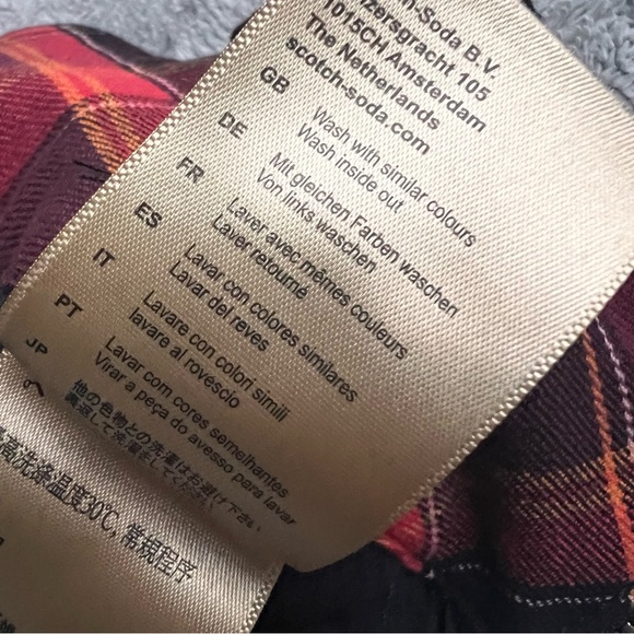 Scotch & Soda Maison Scotch Modern Classics Tartan Plaid Punk Zipper Skinny Pant - Picture 13 of 15